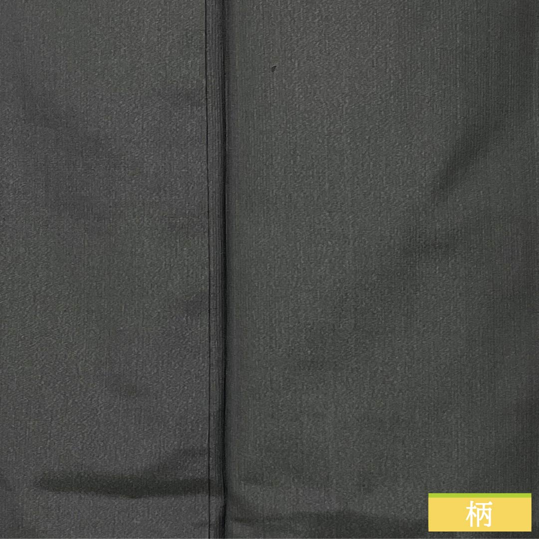 男物 正絹 Sランク 身丈128.5cm 裄丈62.5cm 薄黒色(うすぐろいろ) 紬地 袷 グレー系 1119001112222