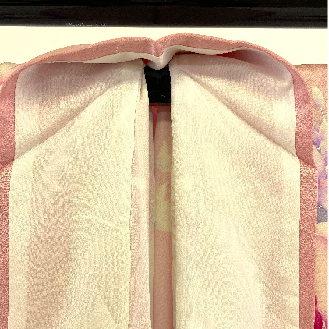 振袖 身丈165.5cm 裄丈64cm 袷 京友禅 花模様 正絹 Aランク ピンク系 1113000563513