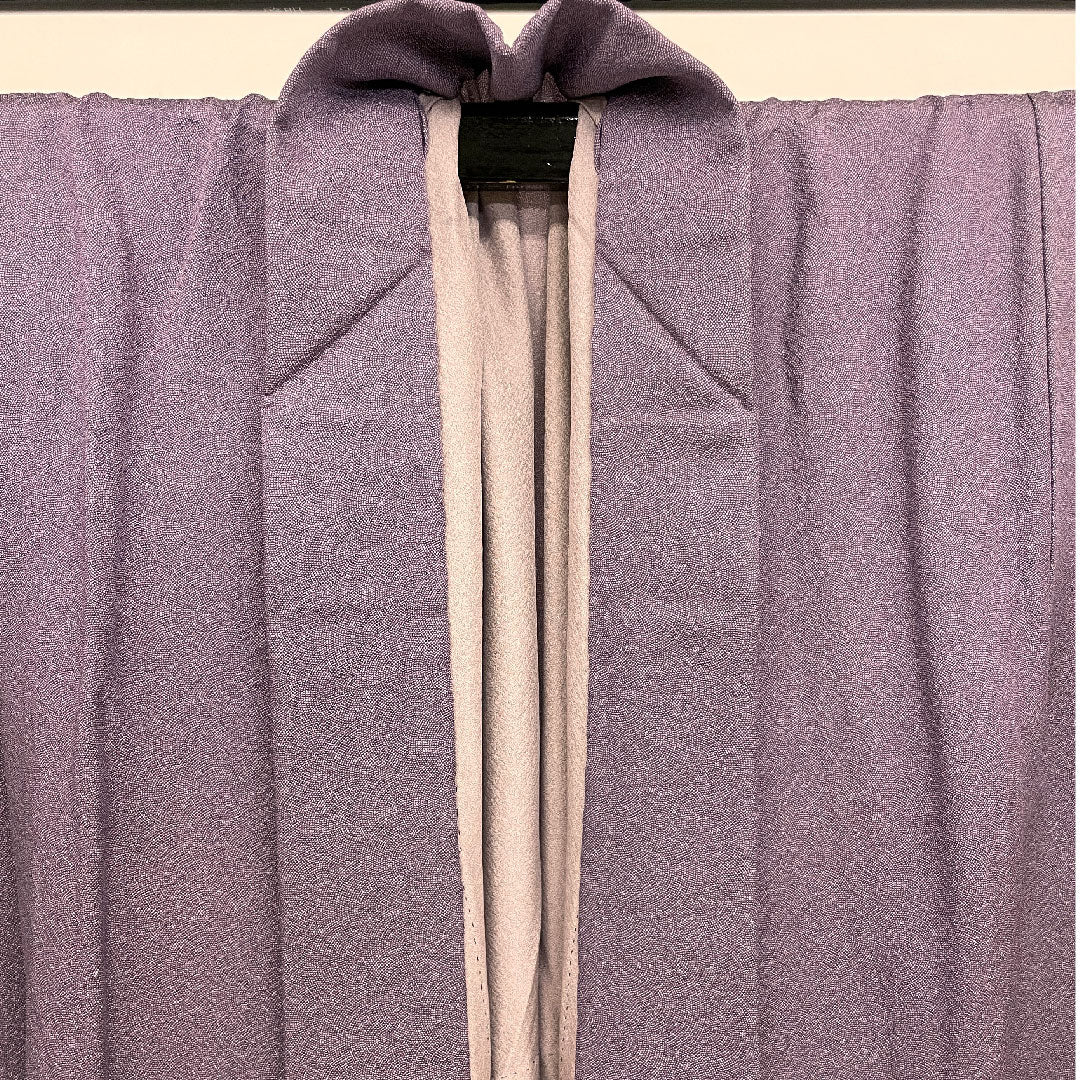 小紋 身丈158.5cm 裄丈62cm 単衣 江戸小紋 鮫柄 正絹 Sランク 紫系 1115001152320