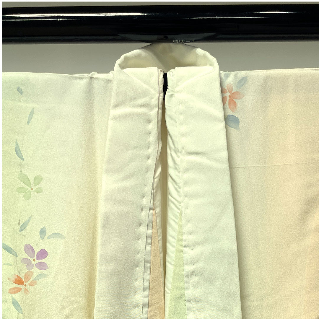 長襦袢 正絹 身丈124cm 裄丈60.5cm 袷 花模様 ボカシ染 Sランク グラデーション系 1129000342199