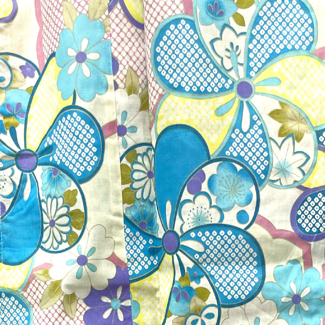 浴衣 ねじり梅 菊 橘 木綿 Sランク 単衣 身丈162.5cm 裄丈62.5cm グラデーション系 1118002662499