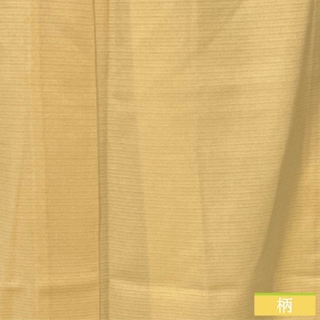 夏物 ポリエステル 色無地 Sランク 身丈171.5cm 裄丈70.5cm 薄柑子色(うすこうじいろ) 一つ紋 五三桐 絽ちりめん 絽 橙系 1132003062626