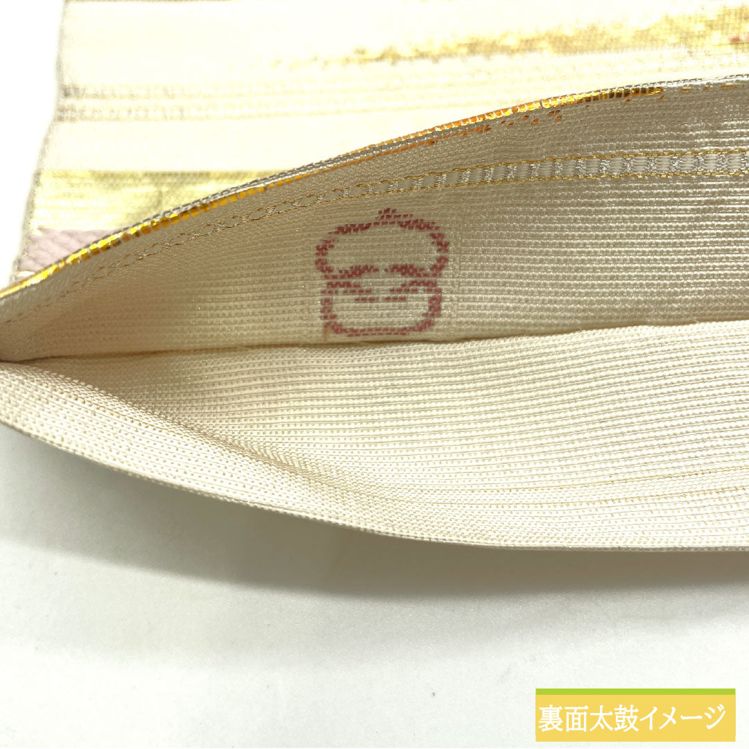 袋帯 正絹 Aランク 環美術織物 西陣織 黎明満山 帯丈420cm 六通 セミフォーマル 白系 1123016523311