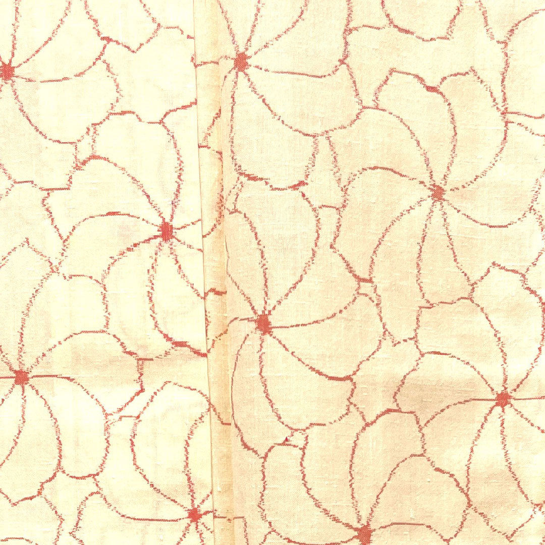 夏物 正絹 紬 身丈157cm 裄丈63.5cm 乳白色(にゅうはくしょく) 菊 紗 Sランク クリーム系 1132001312315