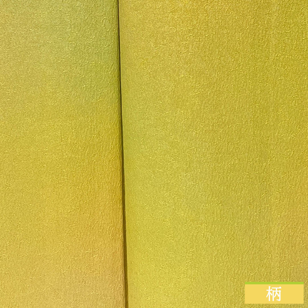 色無地 正絹 身丈156cm 裄丈63cm 一つ紋 丸に四ツ目菱 袷 Sランク 黄系 1114001922323