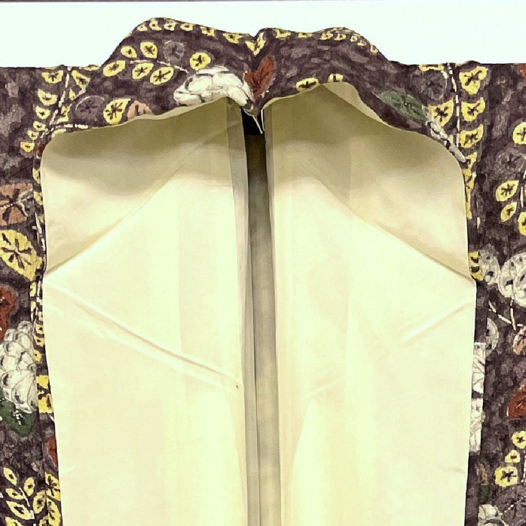 小紋 身丈163.5cm 裄丈64cm 袷 辻ヶ花 正絹 Aランク 紫系 1115000433320