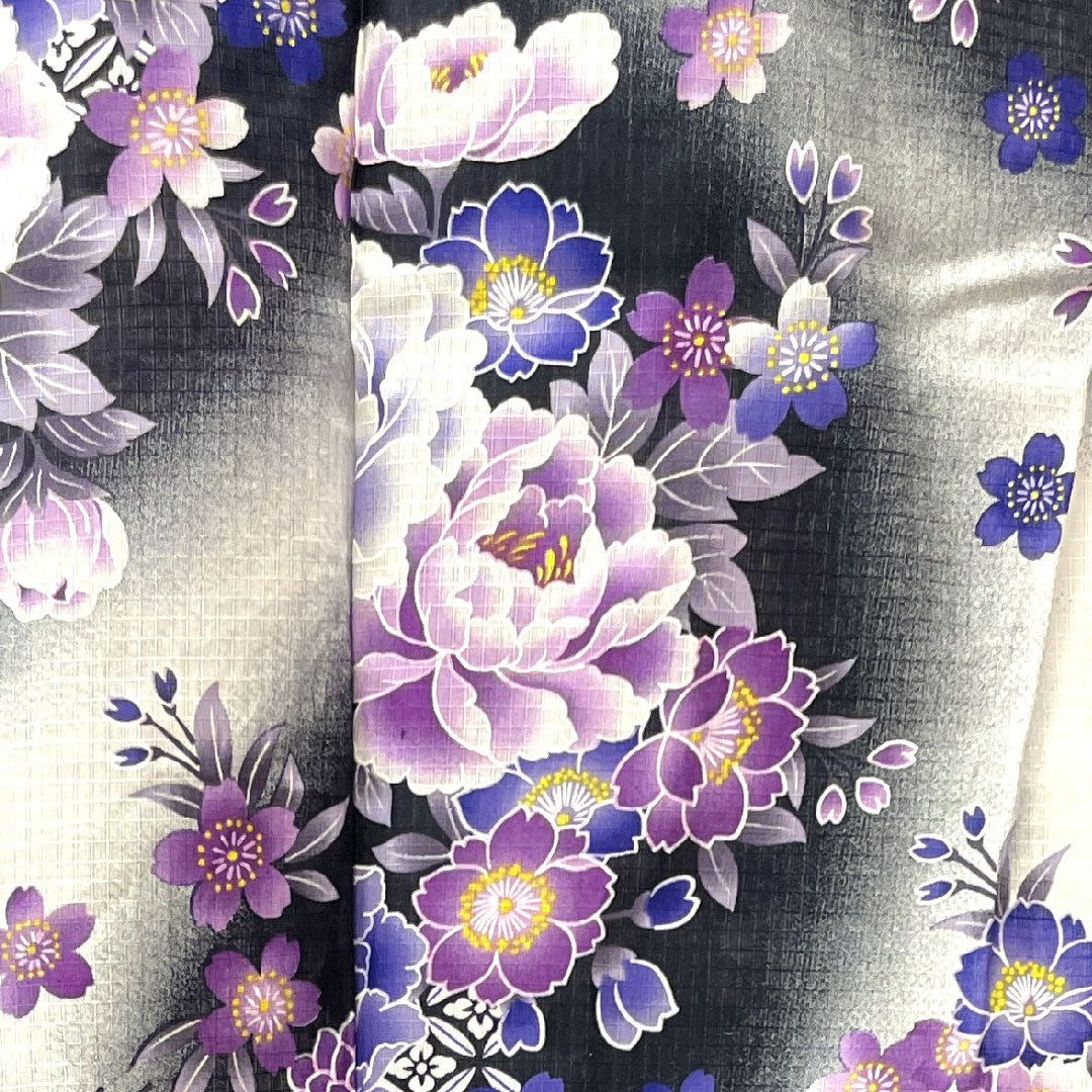 Yukata Sakura Cotton S Rank Single Layer Length 162cm Sleeve Length 66cm Black 1118001502410