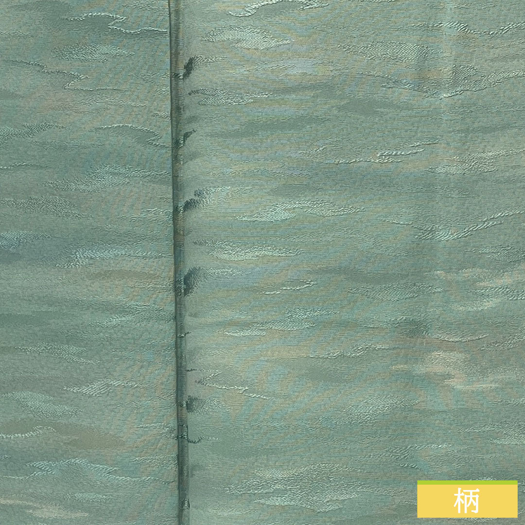 色無地 正絹 身丈156cm 裄丈64cm 砧青磁色(きぬたせいじいろ) 天蚕糸 丹後ちりめん 一つ紋 袷 Sランク 青系 1114001572317