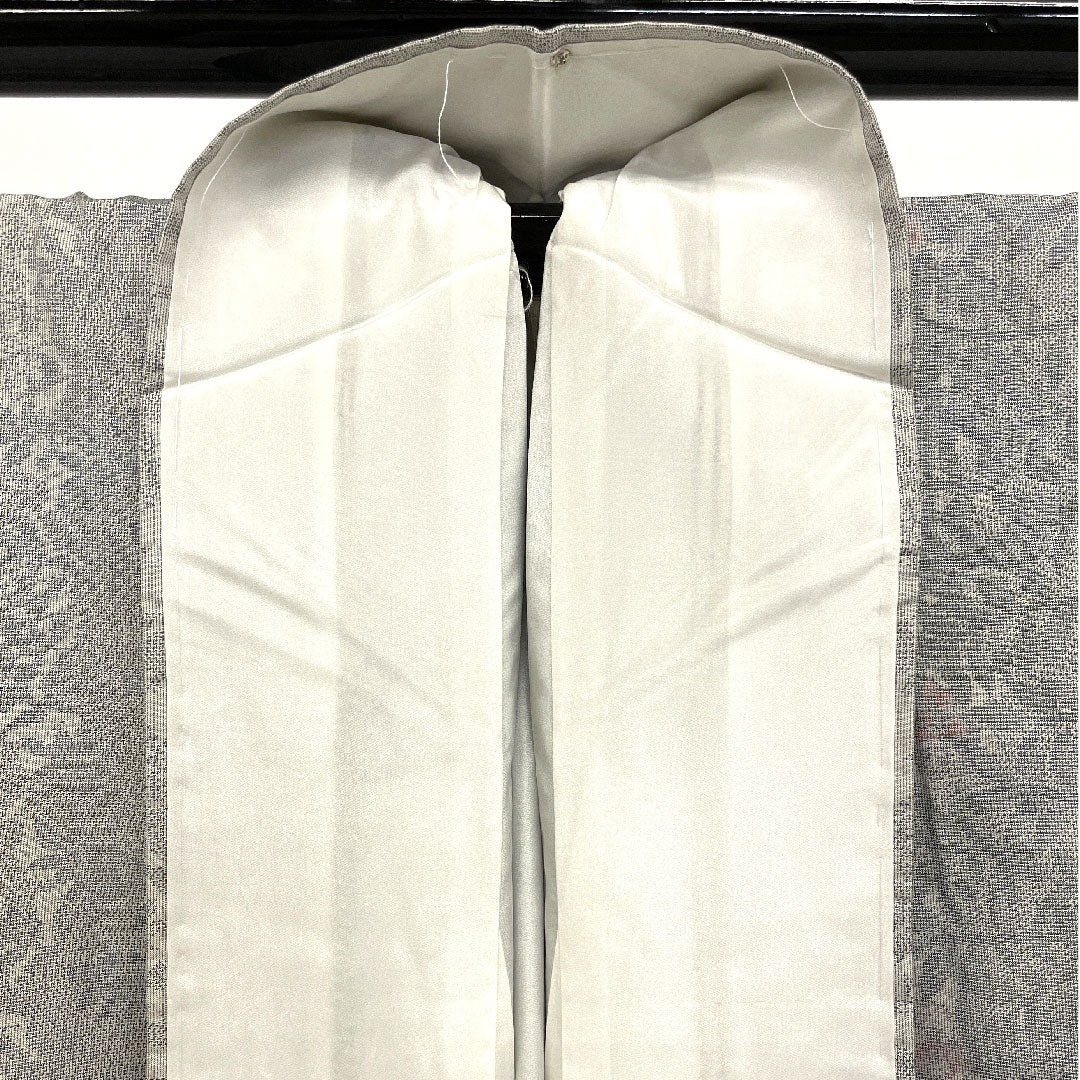 大島紬 身丈160cm 裄丈66cm 草花模様 正絹 Bランク 袷 グレー系 1116001484422