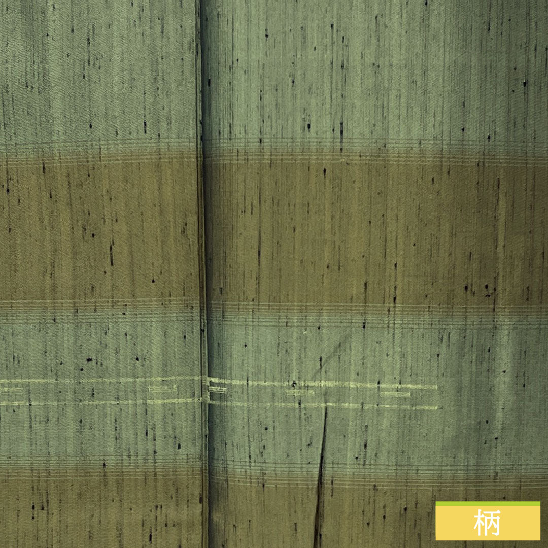 訪問着 正絹 袷 身丈163.5cm 裄丈63.5cm 深川鼠色(ふかがわねずいろ) 紬地 抽象模様 Sランク 緑系 1112005872419