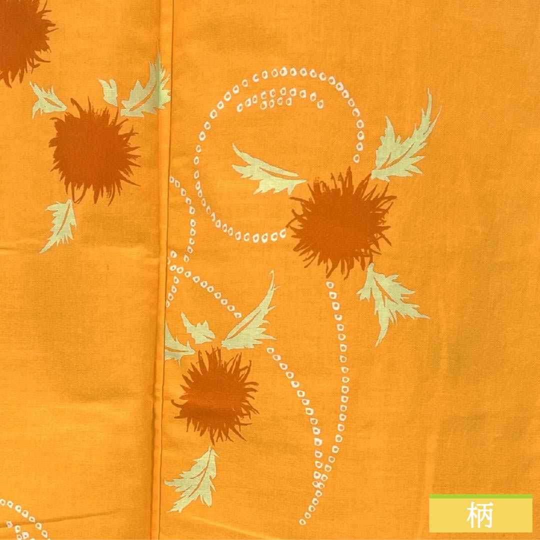 Cotton Yukata, Length 162.5cm, Sleeve Length 65cm, S Rank, Single Layer, Orange with Cherry Design, 1118005952426