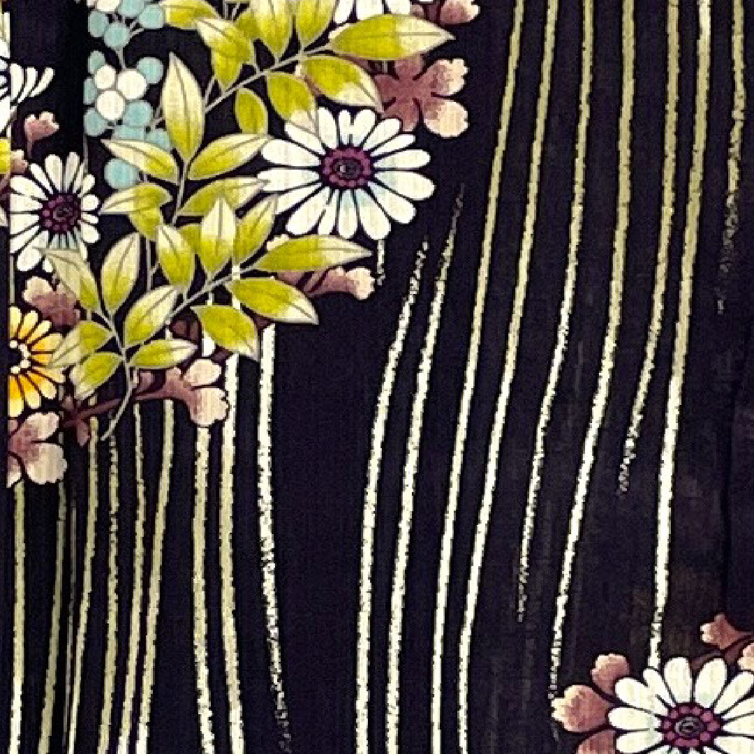 Yukata HANAEMORI Flower Pattern Cotton S Rank Single Layer Length 165cm Sleeve Length 68cm Purple 1118000792520