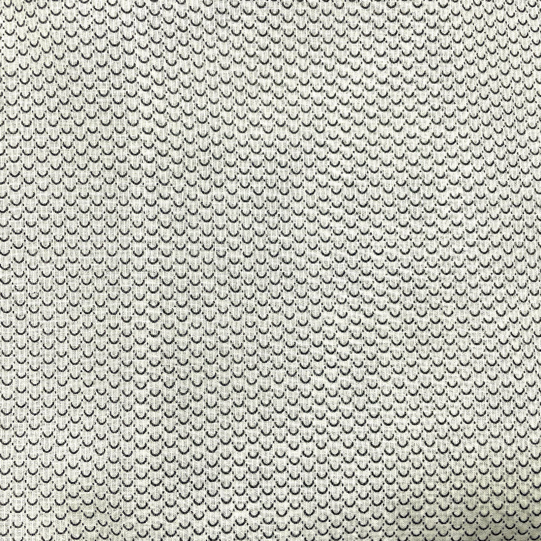 夏物 ポリエステル 小紋 身丈166cm 裄丈66cm 幾何学模様 洗える着物 紗 Aランク 白系 1132000763511