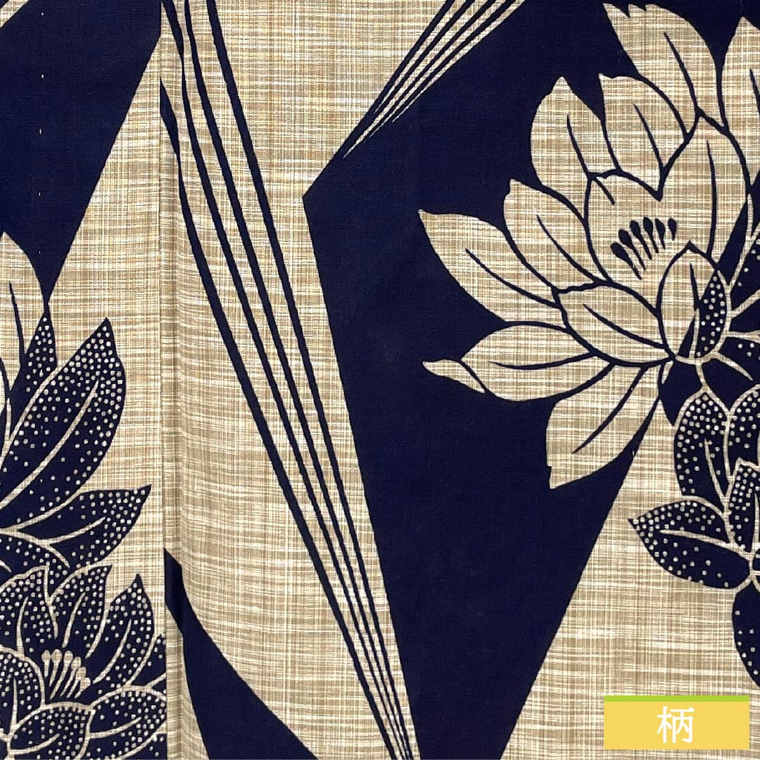 浴衣 木綿 身丈165cm 裄丈67.5cm Sランク 単衣 ベージュ系 内記煤竹色(ないきすすたけいろ) 花柄 1118005812525