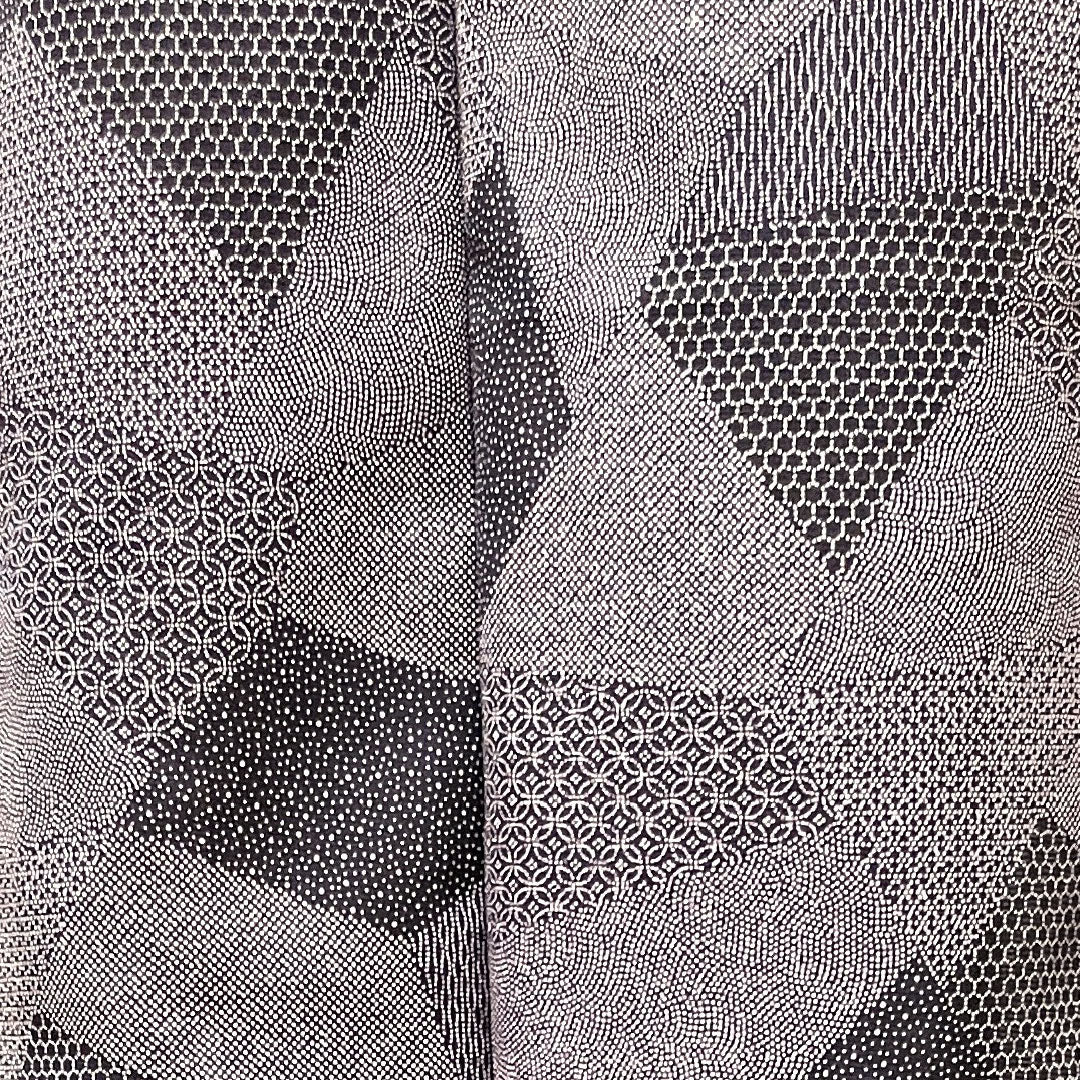 夏物 ポリエステル 小紋 身丈158cm 裄丈62cm 紫烏色(しうしょく) 洗える着物 江戸小紋 絽 Sランク 紫系 1132000722320