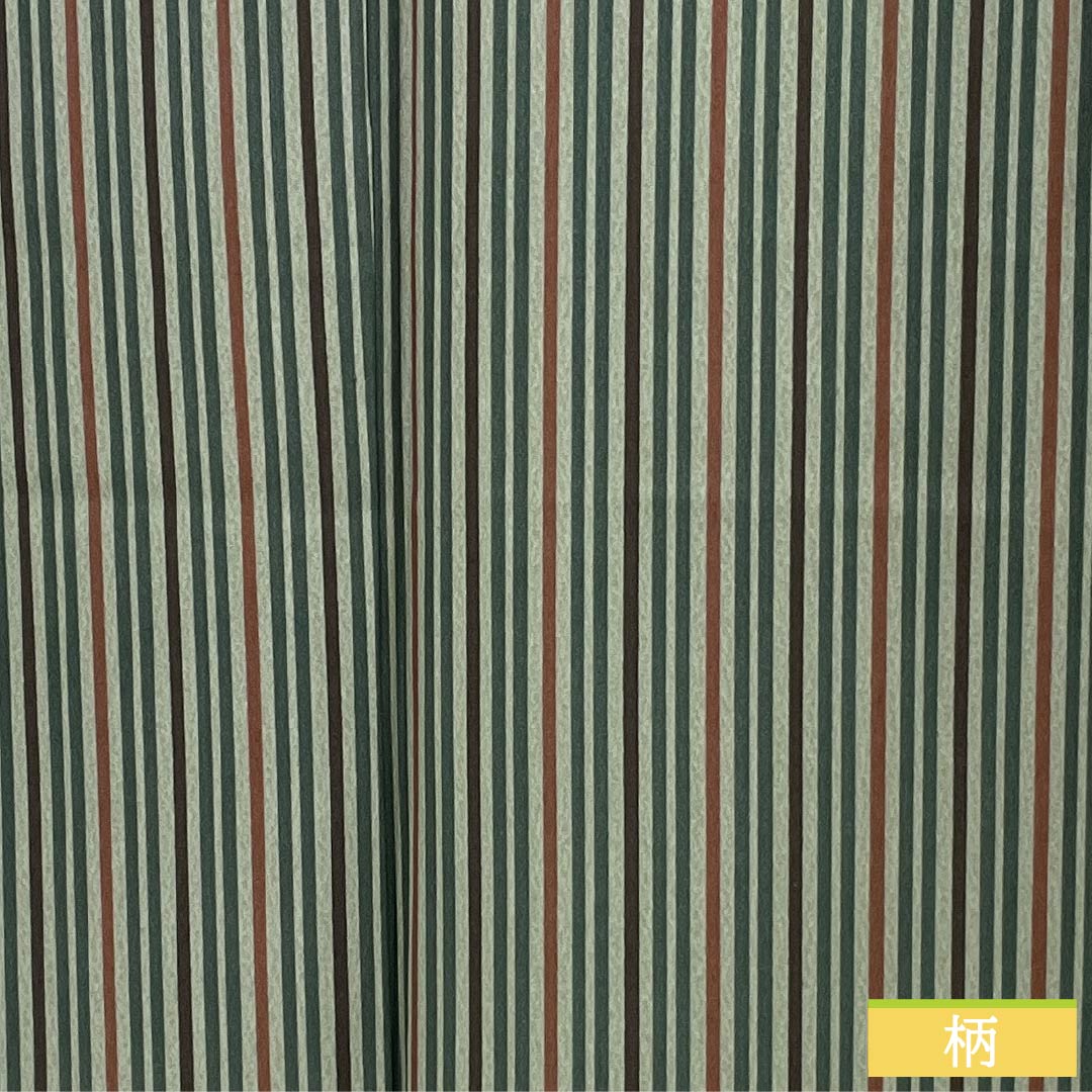 小紋 正絹 Sランク 身丈152cm 裄丈64.5cm 袷 利休鼠色(りきゅうねずみいろ) 縞 しつけ糸付き 緑系 1115007682219