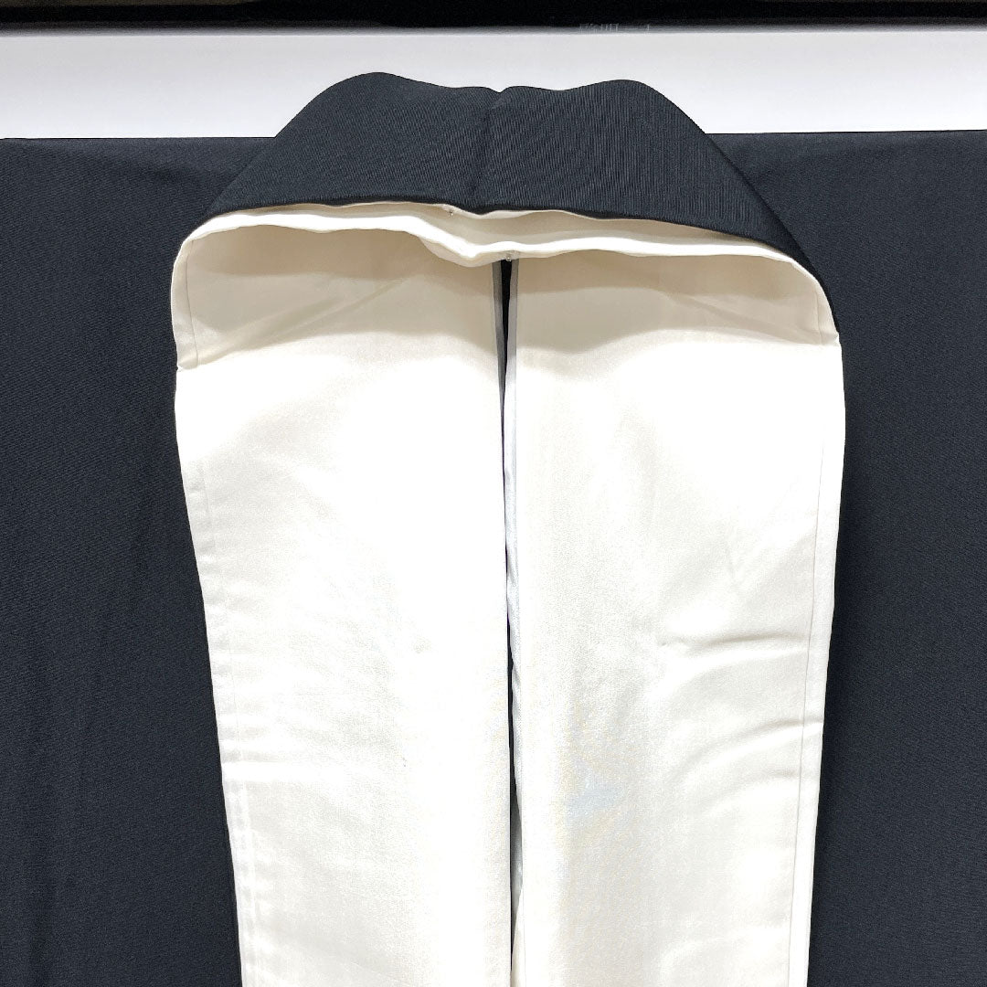 黒留袖 身丈166cm 裄丈66.5cm 袷 京友禅 草花模様 片喰 正絹 Aランク 五つ紋 黒系 1111000743510