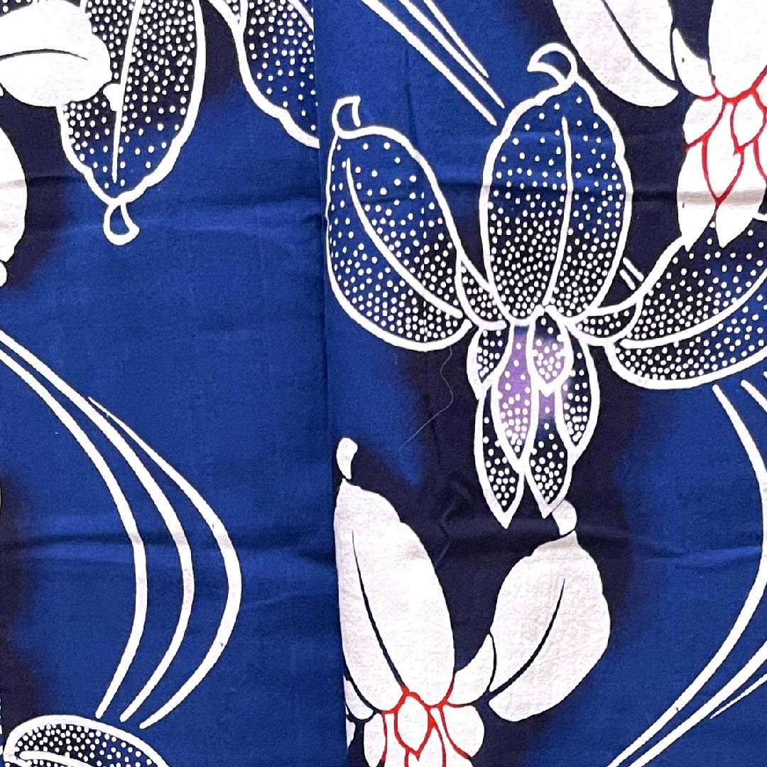 浴衣 紺桔梗色 菖蒲 木綿 Sランク 単衣 身丈147cm 裄丈64cm 青系 1118004302117