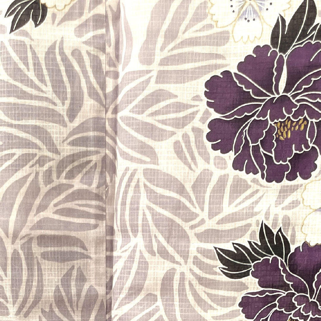 Yukata, Camellia and Pink, Cotton, S Rank, Single Layer, Length 172.5cm, Sleeve Length 68.5cm, Purple, 1118002122620