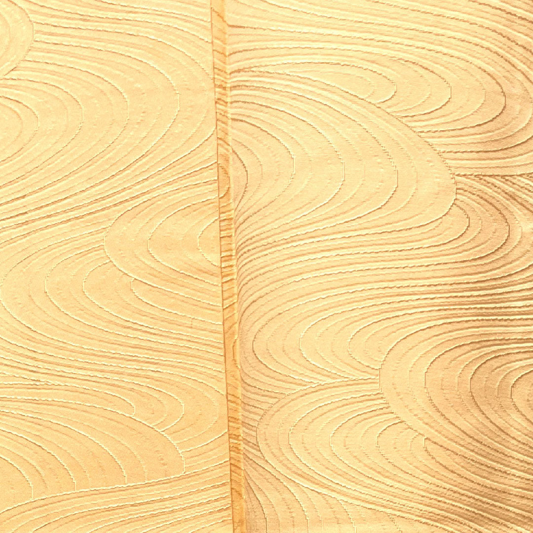 色無地 正絹 薄肌色 流水 五三桐 身丈153.5cm 裄丈64cm 袷 Aランク 橙系 1114000993226