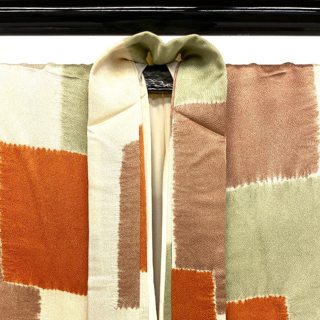 小紋 身丈171.5cm 裄丈66cm 袷 オシャレ小紋 正絹 Aランク クリーム系 1115000153515