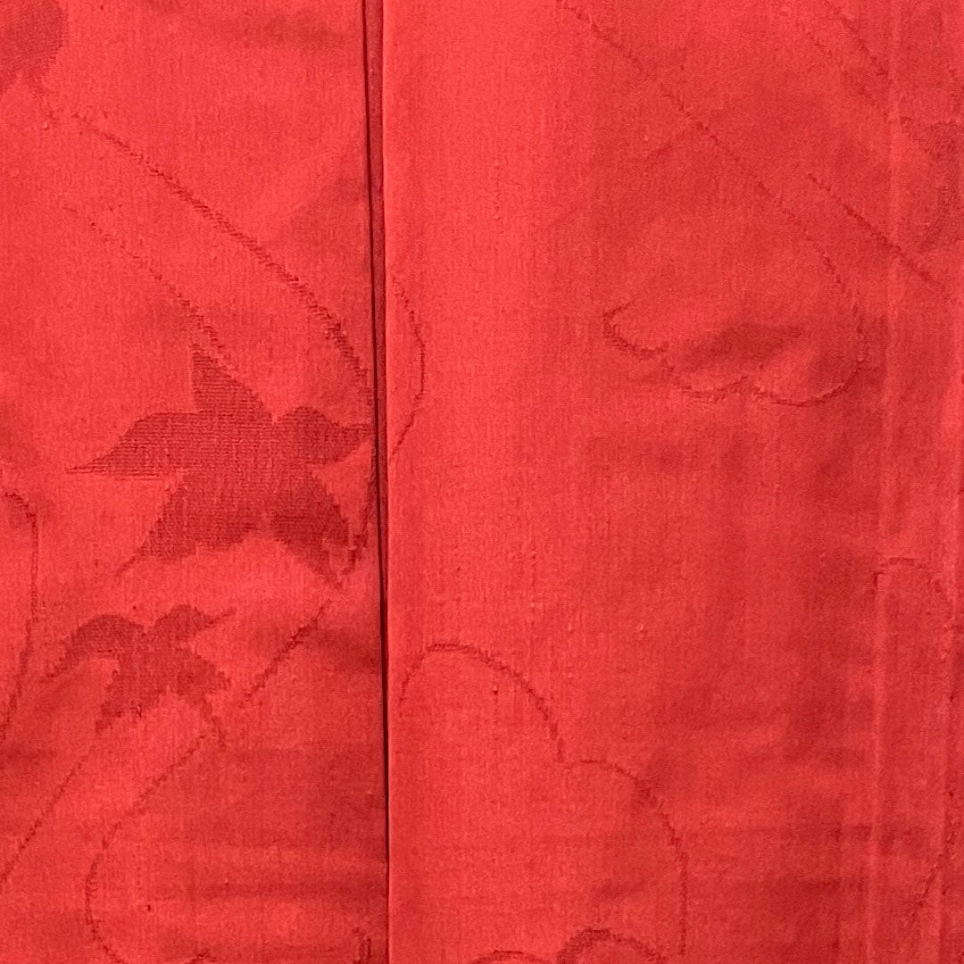 Summer item, pure silk, plain color, length 151.5cm, sleeve length 62cm, crimson, maple leaves, gauze, S rank, red, 1132001252212
