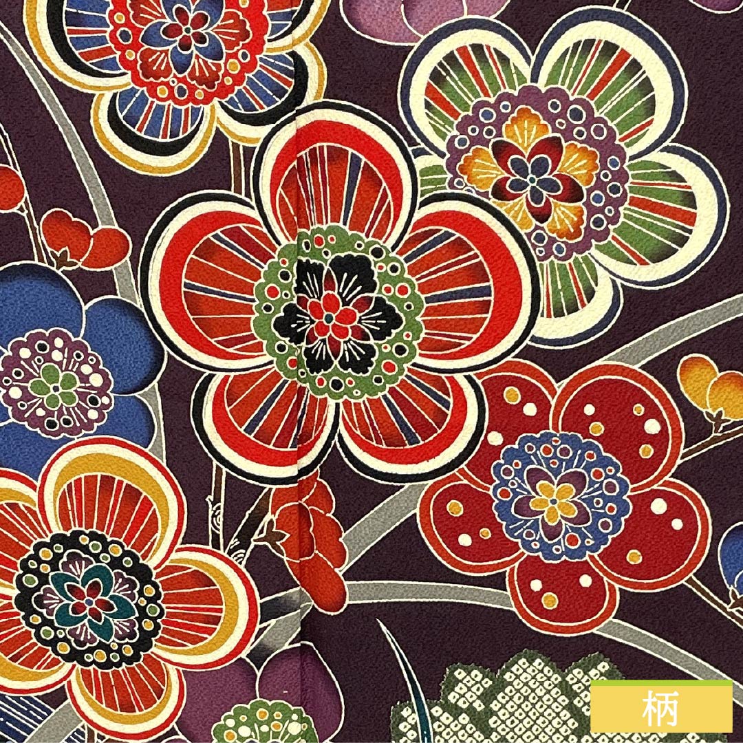 振袖 正絹 Sランク 身丈158.5cm 裄丈64.5cm 袷 二人静色(ふたりしずかいろ) 京紅型 総花 紫系 1113002432320