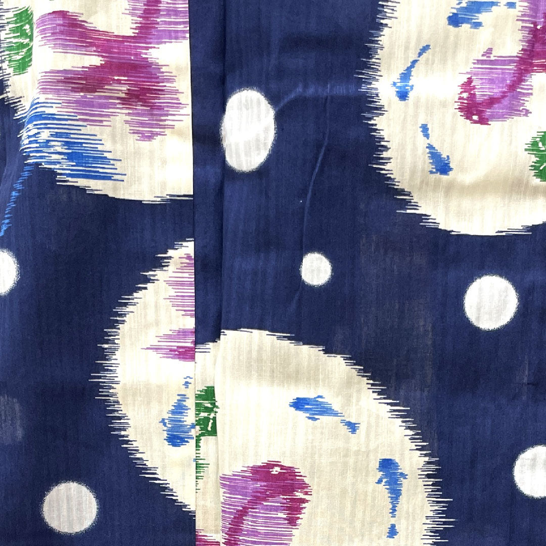 浴衣 紺桔梗色 抽象模様 木綿 Aランク 単衣 身丈163cm 裄丈68cm 紺系 1118001333418