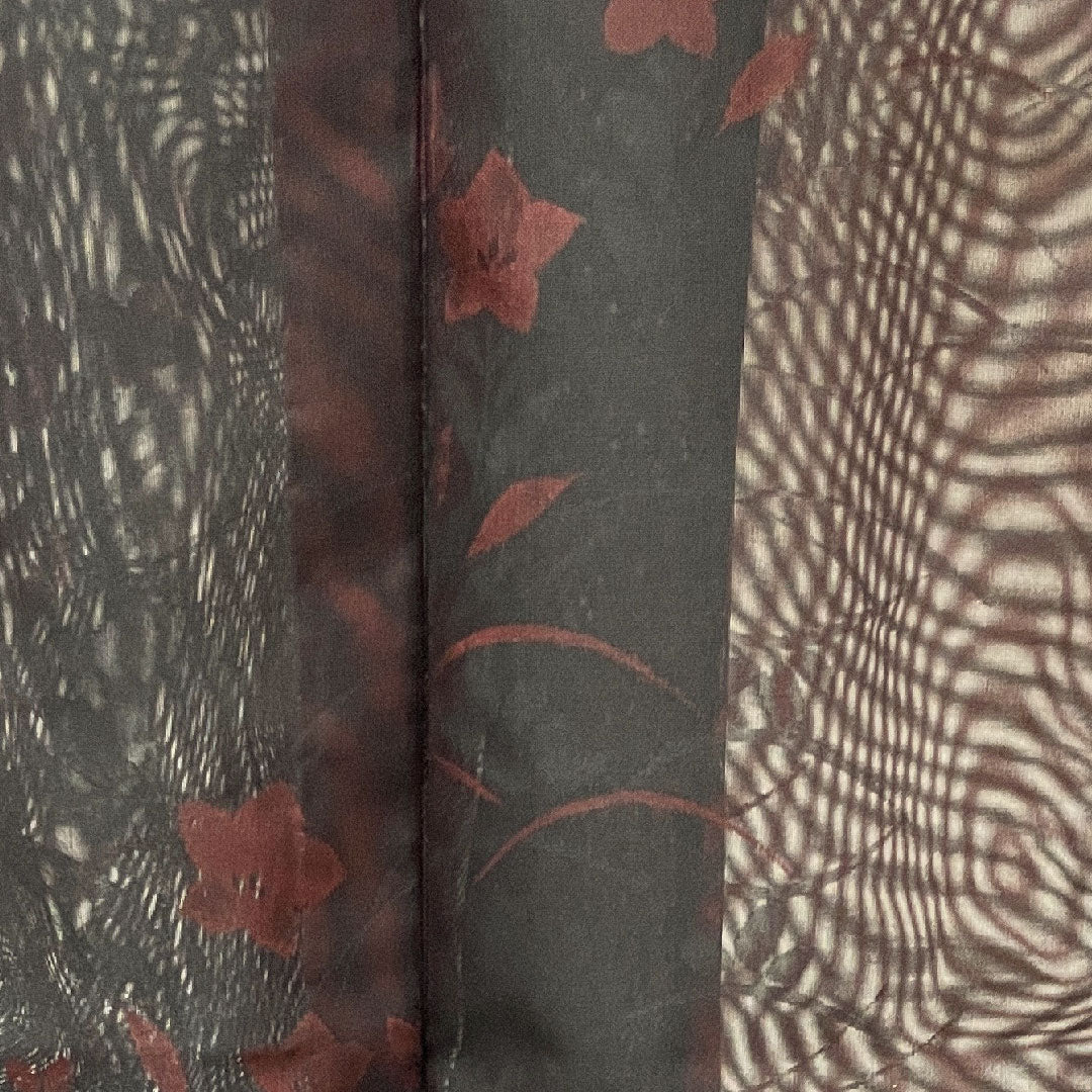 夏物 正絹 色無地 身丈167cm 裄丈63.5cm 桔梗 露草 紗 Sランク 赤系 1132001162512