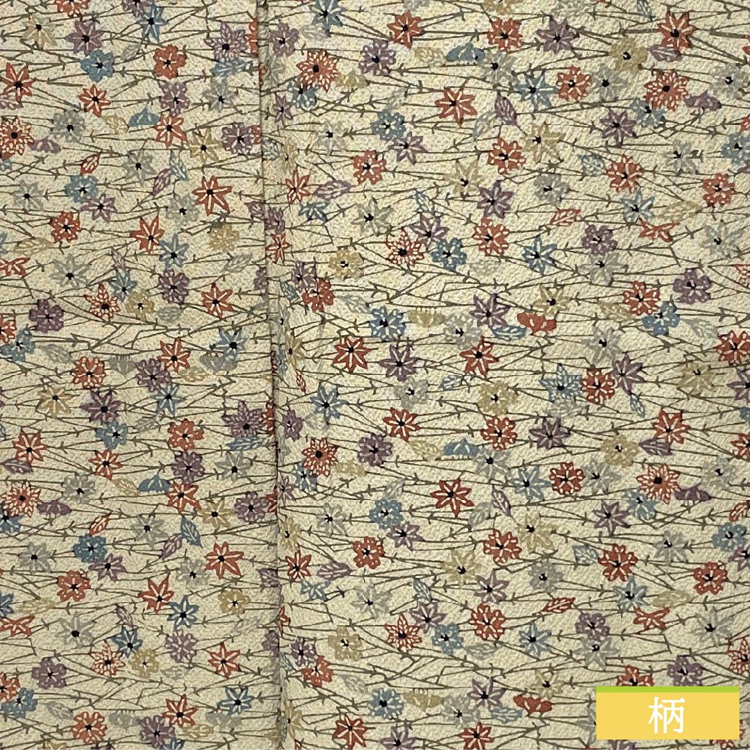 小紋 正絹 Sランク 身丈156.5cm 裄丈63cm 単衣 亜麻色(あまいろ) 作家物 香雲作 松葉 小花 ベージュ系 1115007192325