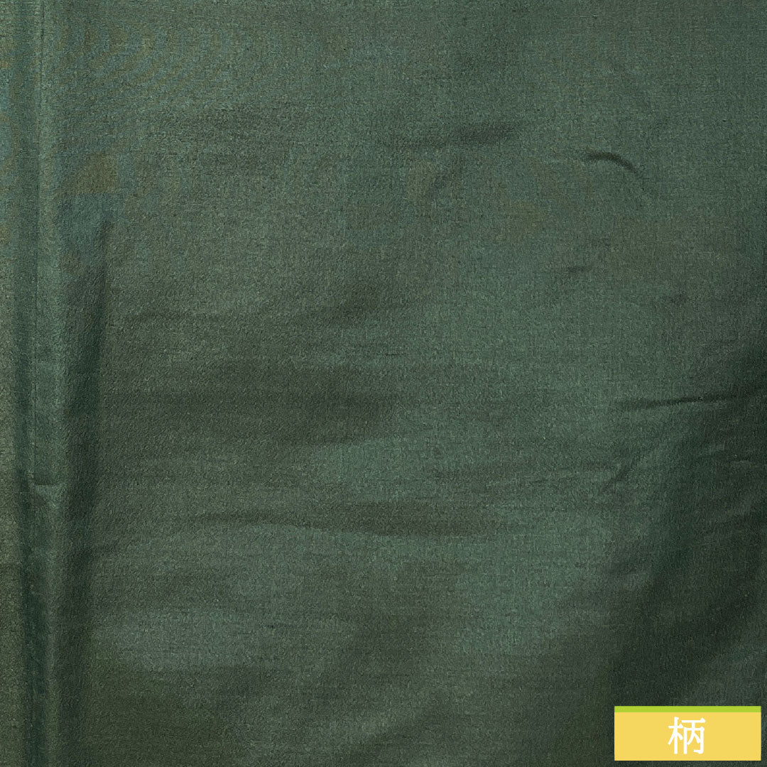 男物 正絹 Sランク 身丈88cm 裄丈66cm 錆鉄色(さびてついろ) 紬地 緑系 1119001642119