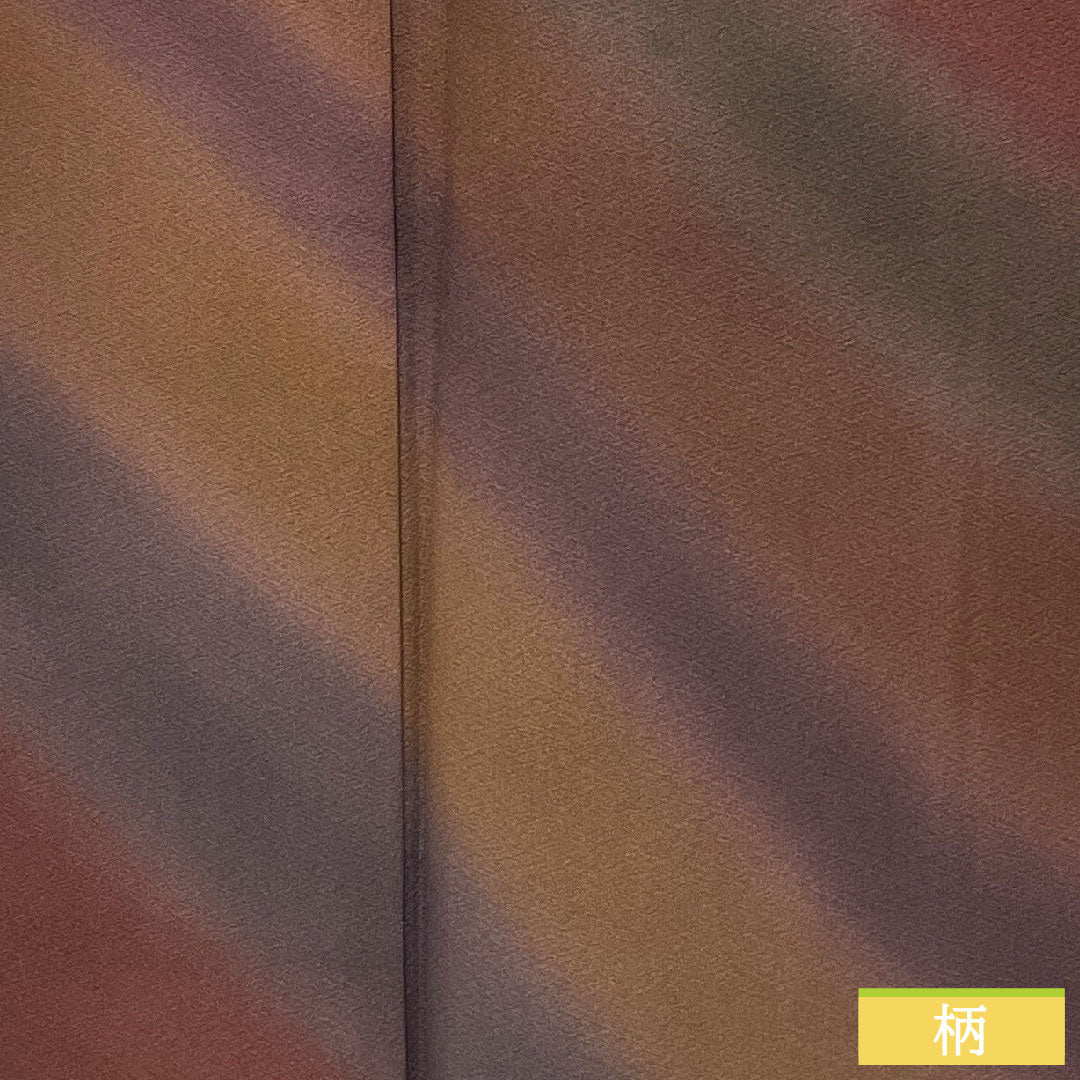 小紋 正絹 身丈165cm 裄丈66.5cm 袷 ボカシ染 抽象模様 草木染 Aランク グラデーション系 1115004743599