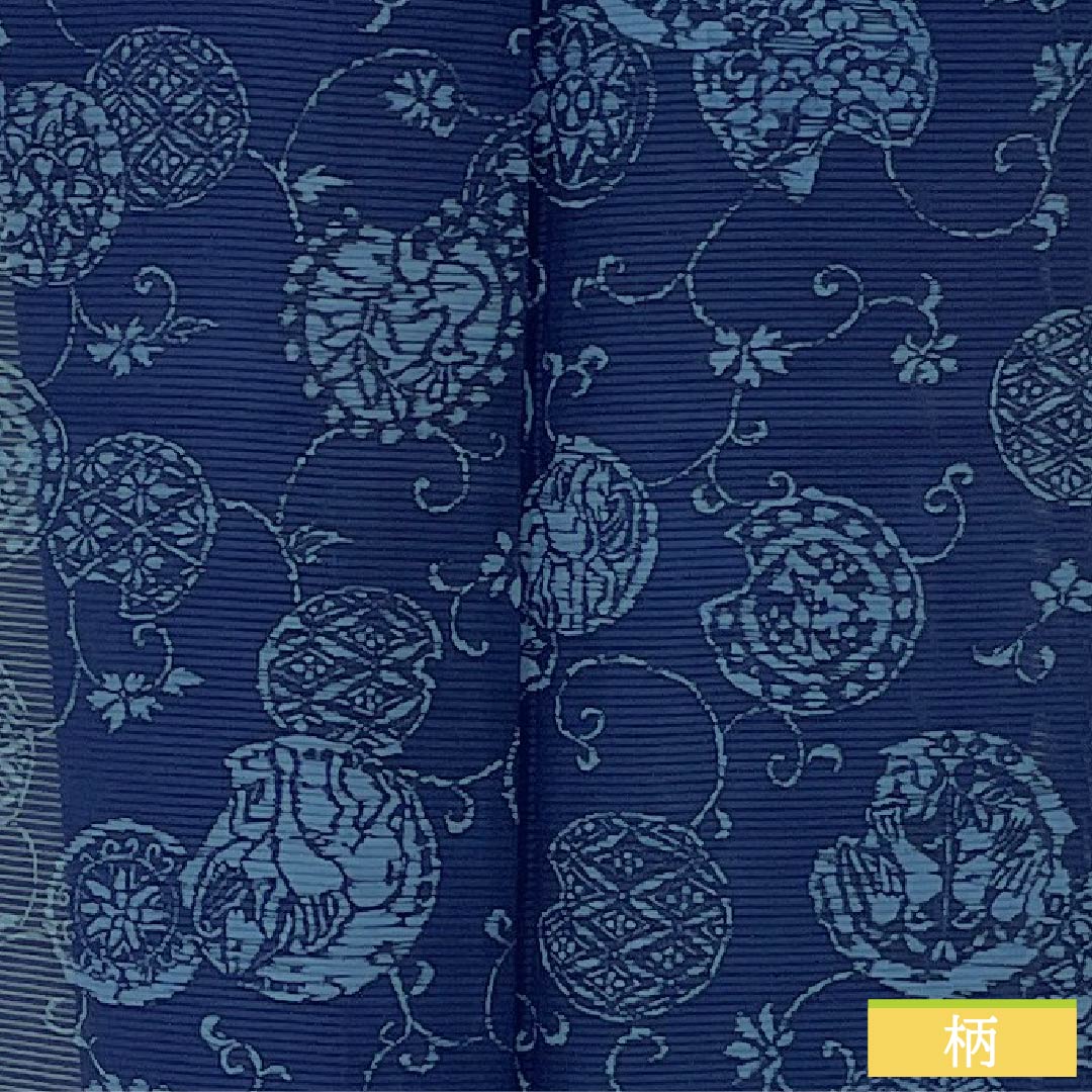 夏物 正絹 小紋 身丈163.5cm 裄丈63cm 紺色(こんいろ) 古典柄 型染 絽 Aランク 紺系 1132002713418