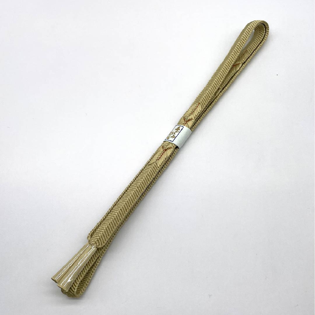 (新古品) 帯締め・帯揚げセット 正絹 Sランク 淡黄蘗色(うすきはだいろ) 玉蜀黍色(とうもろこしいろ) 唐草模様 雲取り 長さ約160cm 幅約1.5cm セミフォーマル 黄系 1141000192323