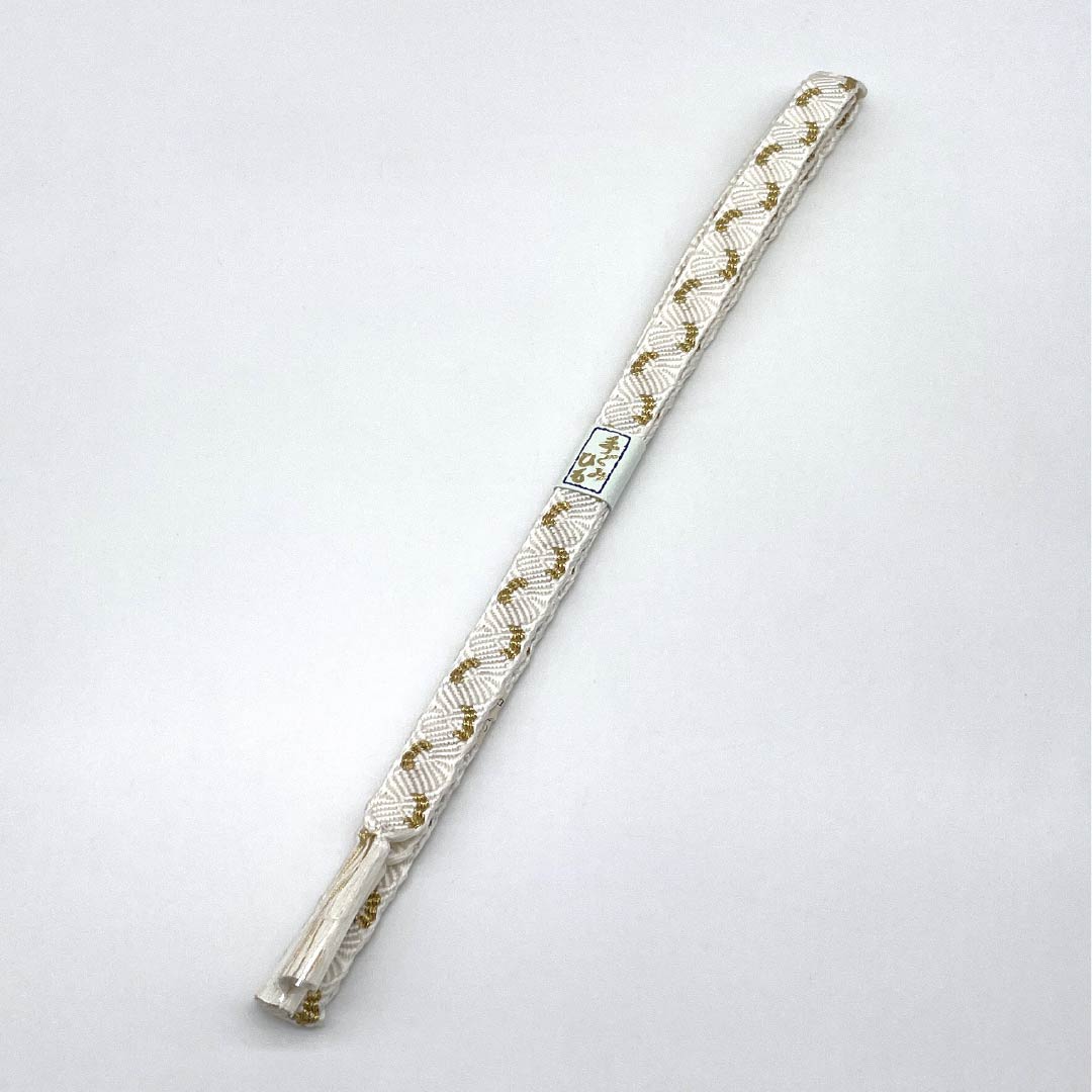 (新古品) 帯締め・帯揚げセット 正絹 Sランク 扇付き 留袖用 絞り中抜き 長さ約154cm 幅約1.5cm 留袖用 白系 1141000132311