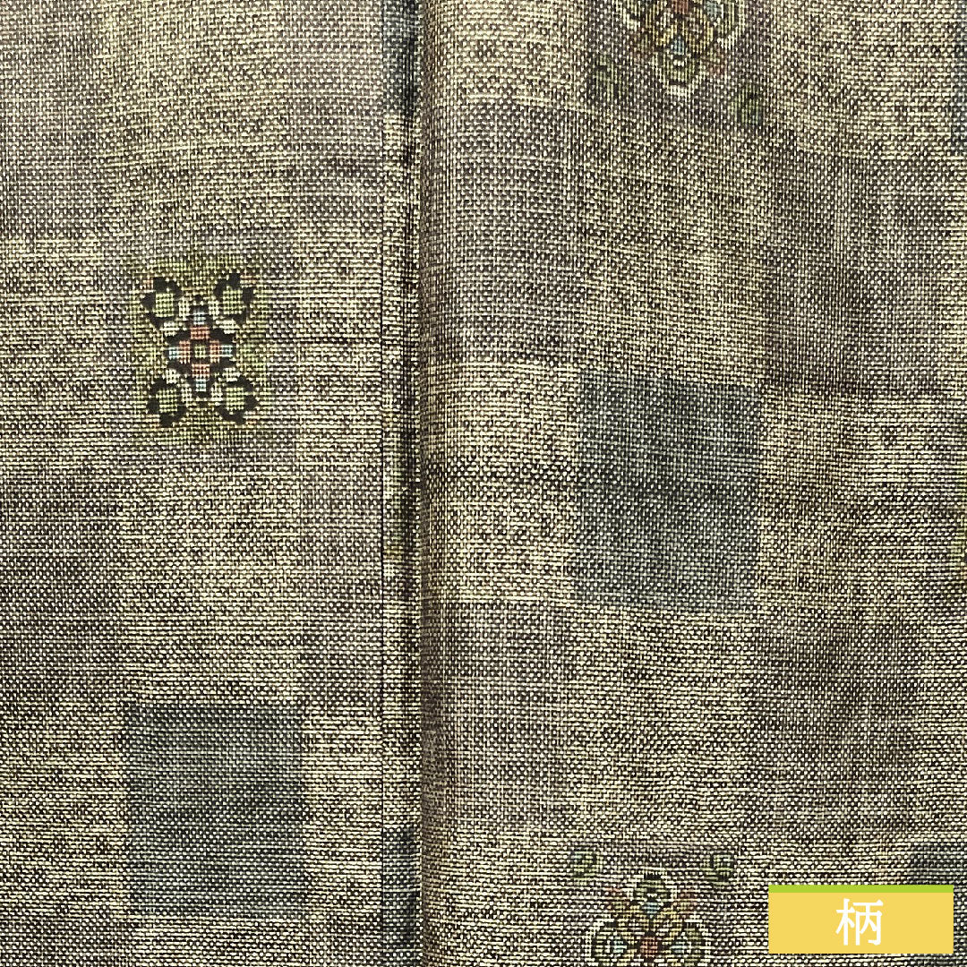 大島紬 正絹 身丈155.5cm 裄丈64cm 経緯絣 市松 Sランク 袷 茶系 1116002962314