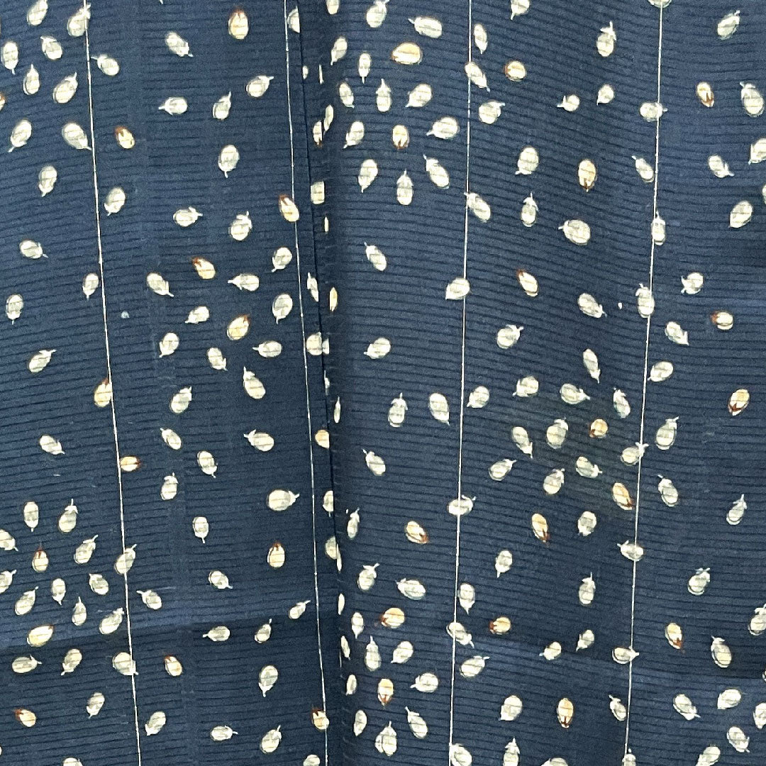 Summer pure silk komon length 148cm sleeve length 63.5cm dark navy blue abstract pattern silk S rank navy blue 1132001152118