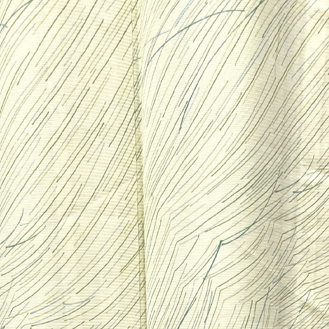 夏物 正絹 小紋 身丈158.5cm 裄丈62.5cm 乳白色(にゅうはくしょく) 抽象模様 絽 Aランク クリーム系 1132000753315