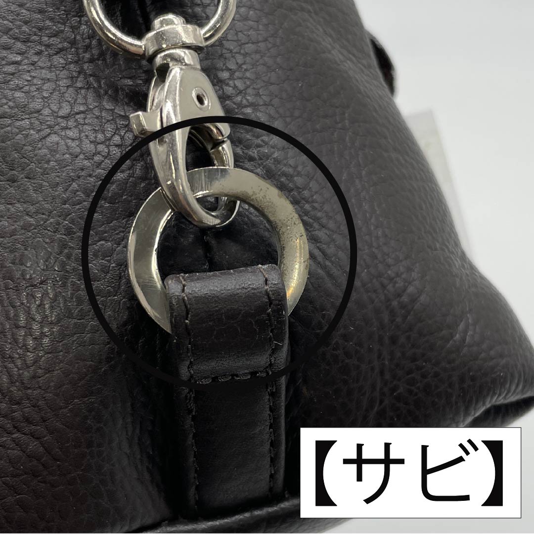 (新古品) 洋装バッグ 牛革 Aランク 新古品 牛革 横長 茶系 119700005314