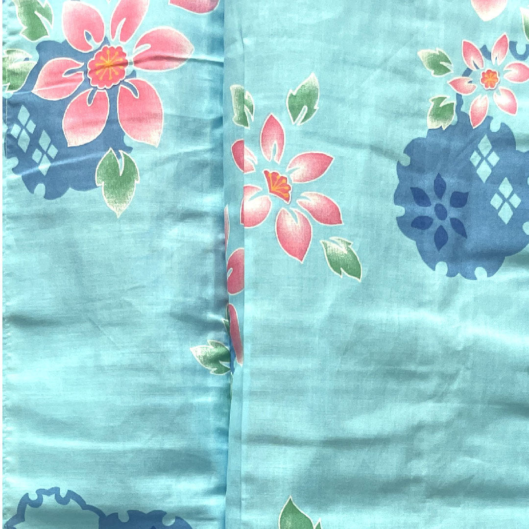 Yukata Light Blue Snowflake Abstract Pattern Cotton S Rank Single Layer Length 162.5cm Sleeve Length 65cm Light Blue 1118002652424