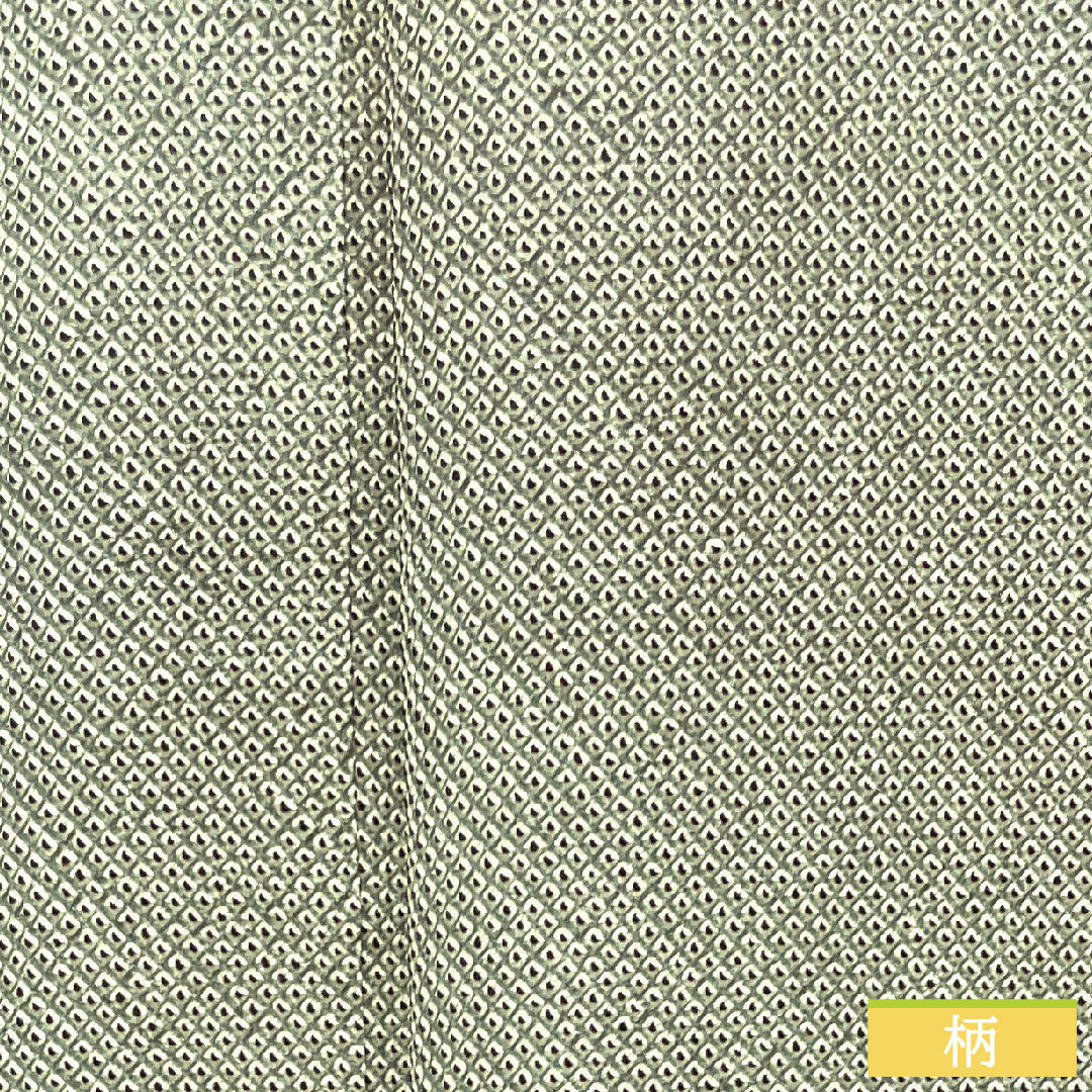 小紋 正絹 身丈161.5cm 裄丈64.5cm 袷 青浅緑色 総絞り しつけ糸付き 未使用品 Sランク 緑系 1115003902419