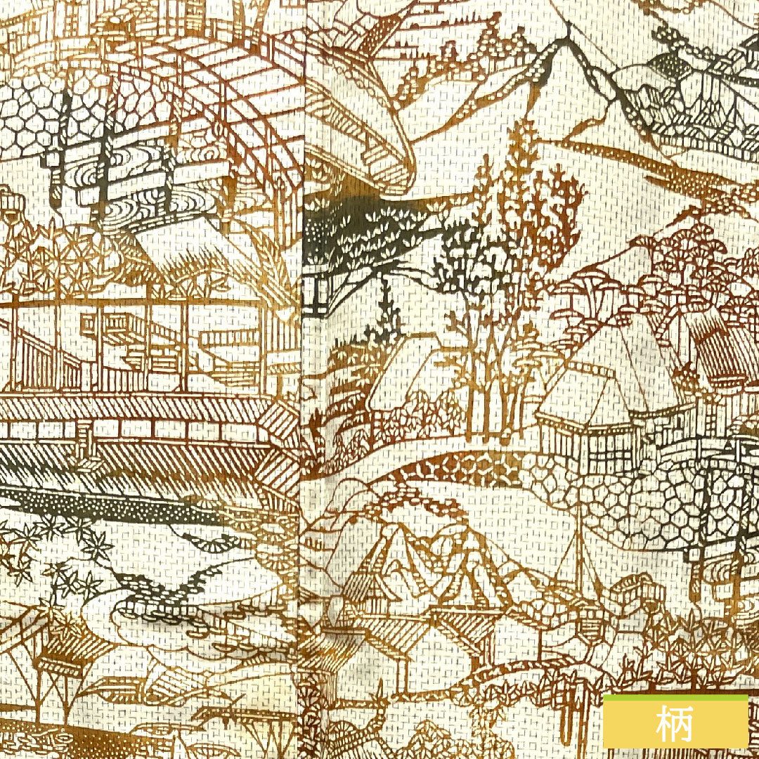 小紋 正絹 身丈160.5cm 裄丈65.5cm 単衣 生成り色 紬地 茶屋辻 Aランク クリーム系 1115003873415