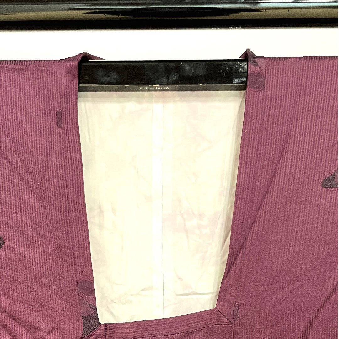 道行コート 身丈84.5cm 裄丈66cm 小紫色 ボカシ模様 正絹 Aランク 袷 紫系 1117000413920