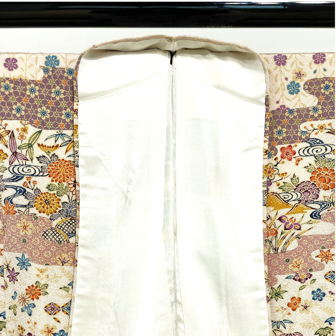 訪問着 袷 身丈163cm 裄丈64cm 薄桜色 京紅型 吉祥文様 正絹 Aランク ピンク系 1112001493413
