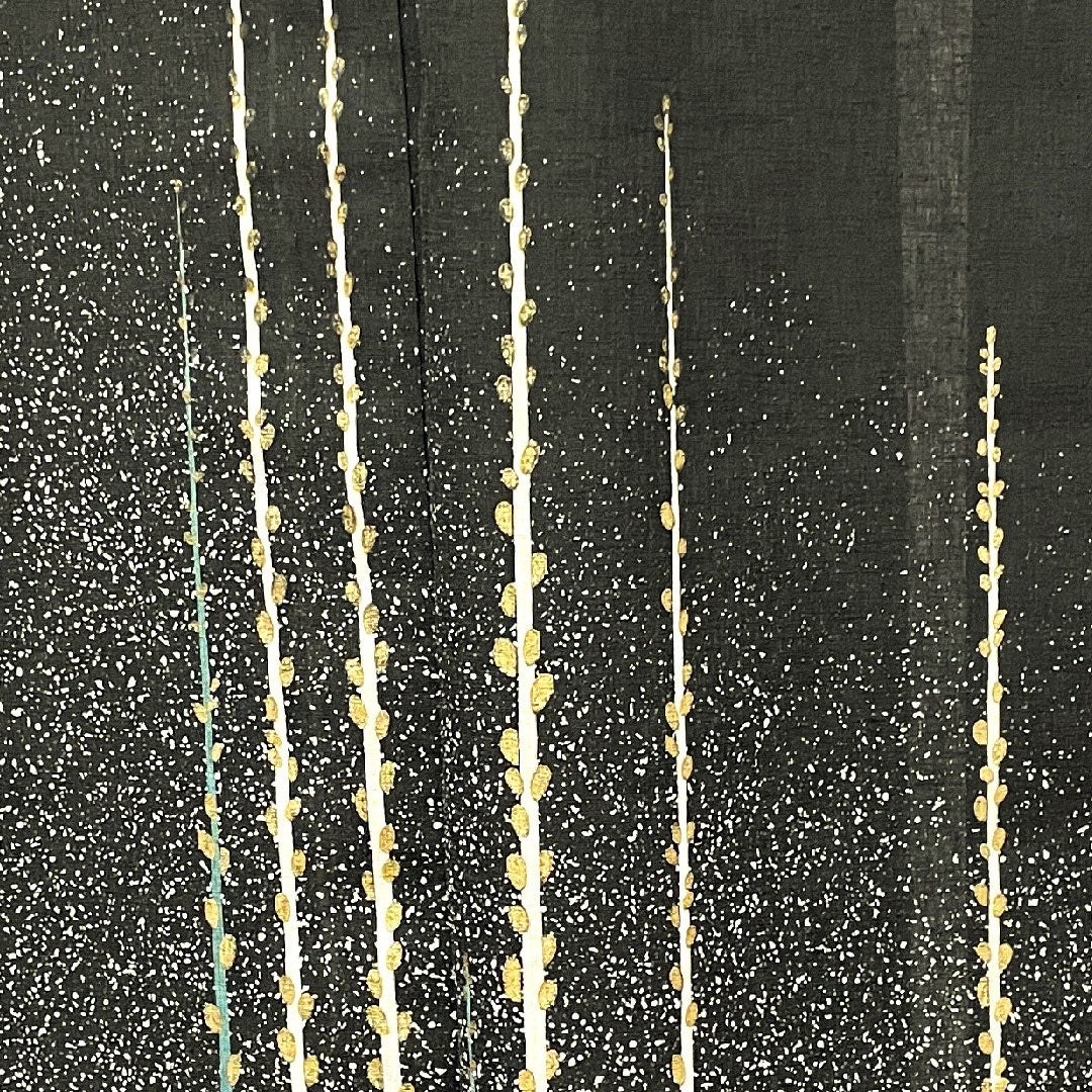 Summer pure silk formal kimono, length 164cm, sleeve length 63cm, abstract pattern, gauze, S rank, black, 1132001322410