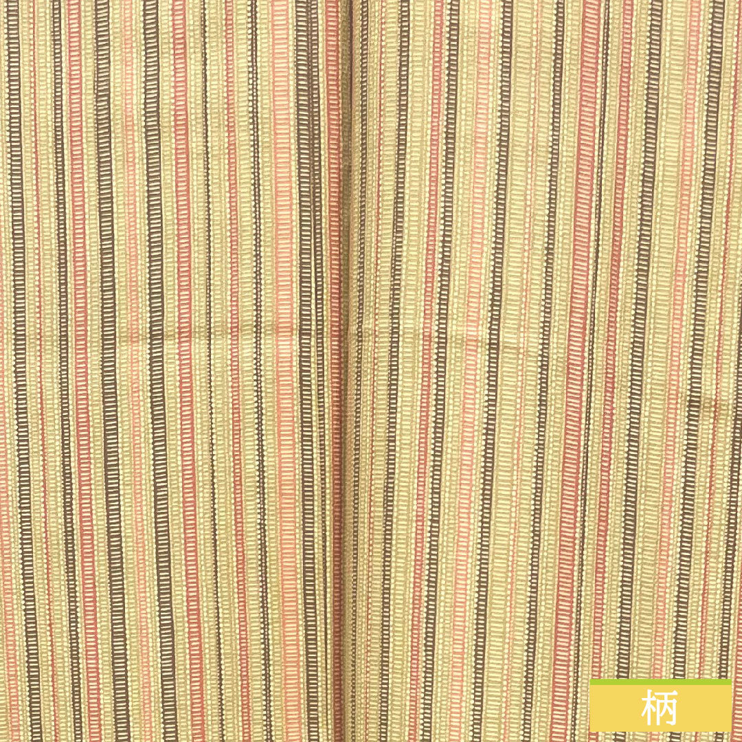 Komon, pure silk, length 154.5cm, sleeve length 61cm, lined, flaxen, striped, with basting thread, unused, S rank, beige, 1115004142225