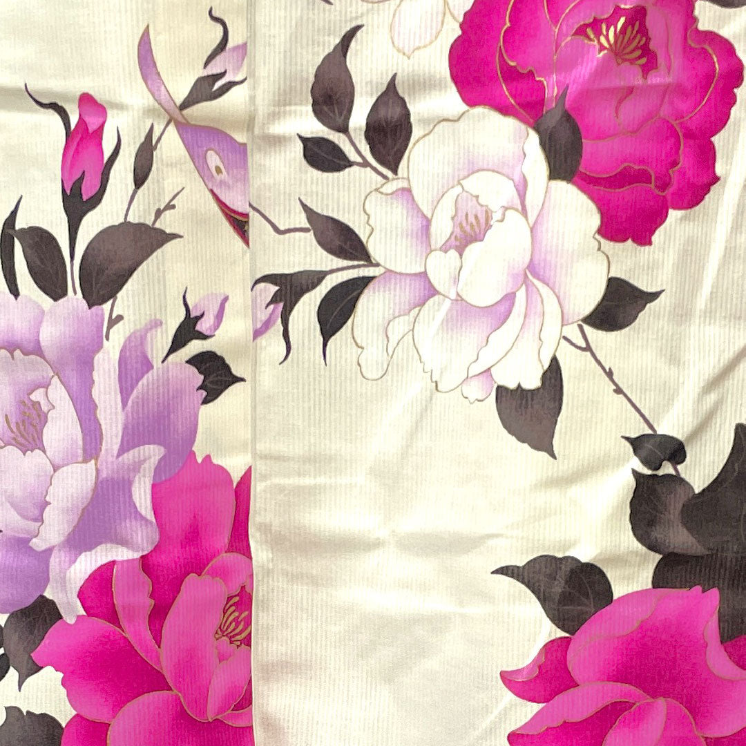 Yukata Butterfly Rose Kansai Yamamoto Cotton S Rank Single Layer Length 162.5cm Sleeve Length 68.5cm White 1118001842411