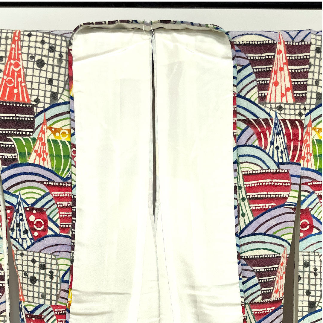 振袖 身丈163cm 裄丈65.5cm 袷 工芸品 京紅型 青海波 正絹 Sランク グラデ 1113000962499