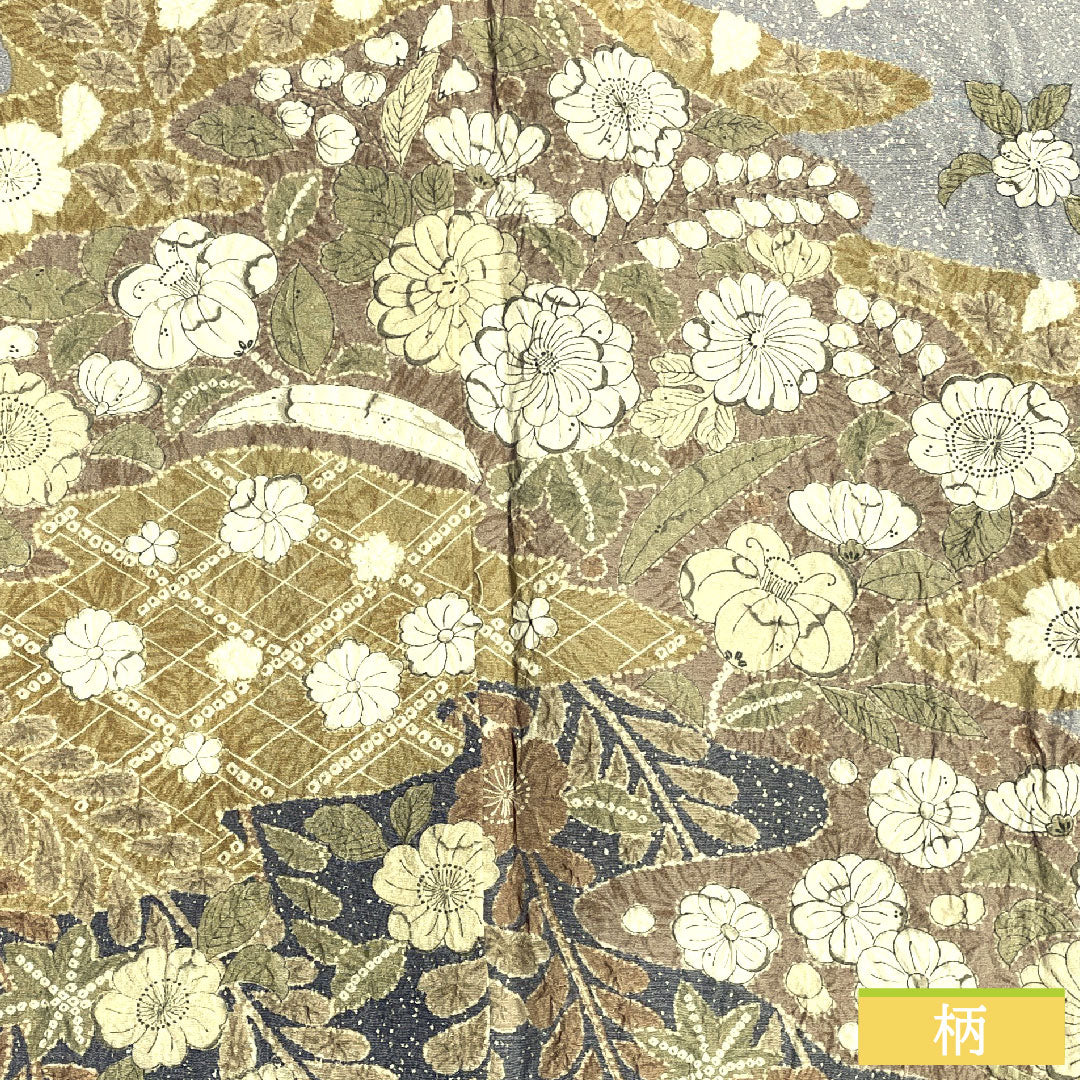 訪問着 正絹 袷 身丈156.5cm 裄丈63.5cm 雪色(せっしょく) 辻ヶ花 作家物 Aランク グレー系 1112004893322