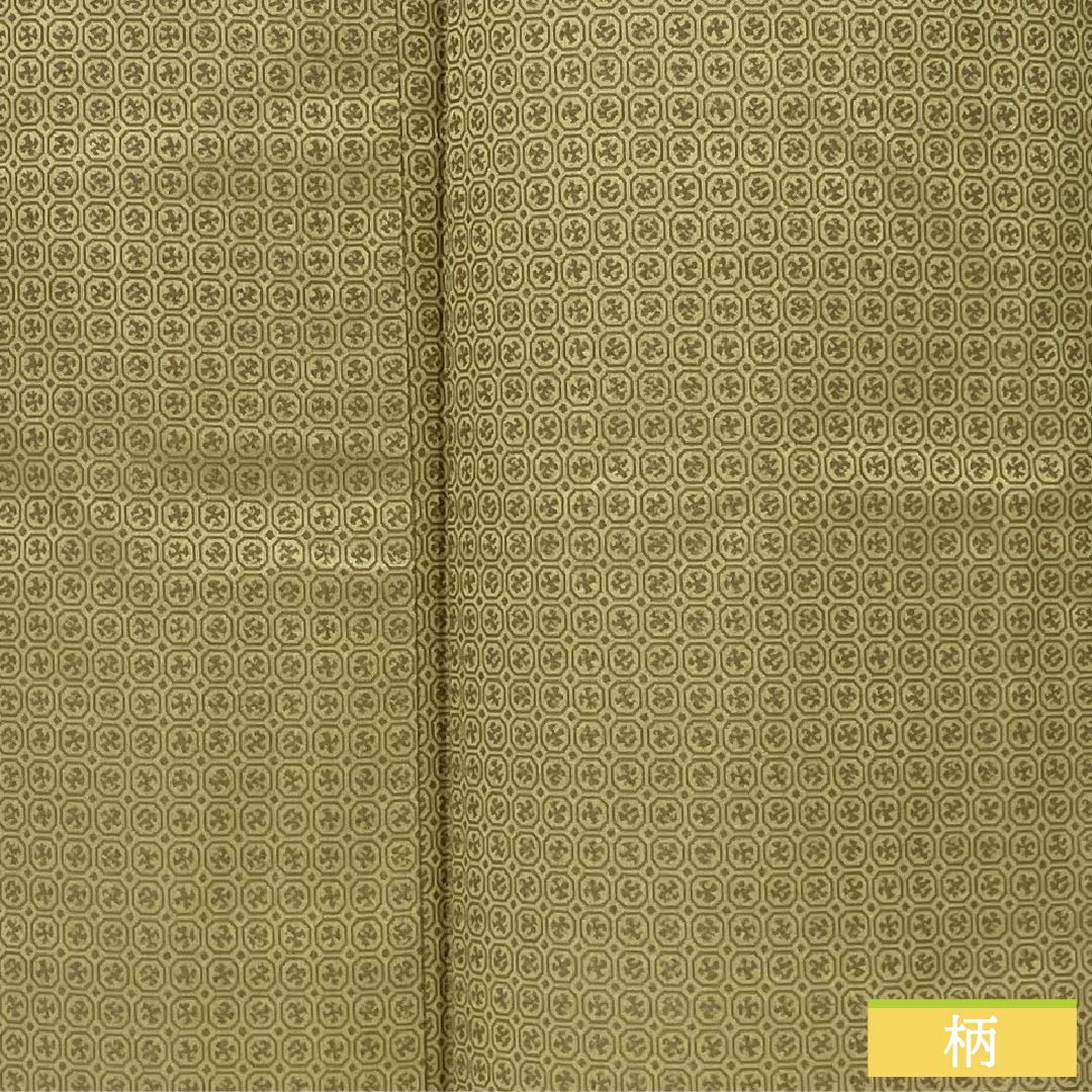 男物 正絹 Sランク 身丈150.5cm 裄丈65.5cm 梨子色(なしいろ) 幾何学模様 袷 黄系 1119001012523